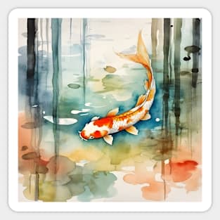 Watercolor Koi Spirit Animal Sticker